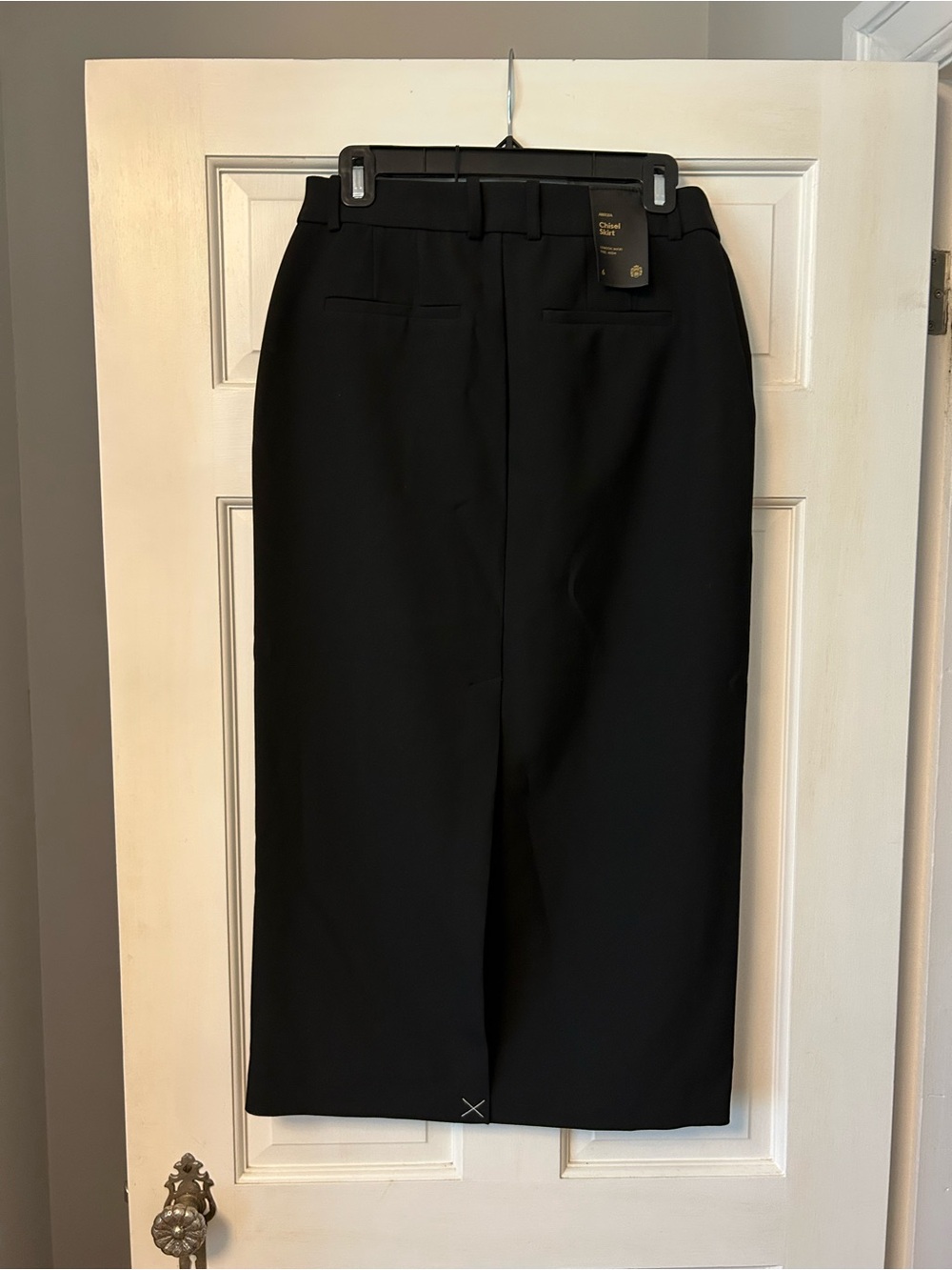 Aritzia Black Midi Pencil Skirt with Belted Waist Detail - Picture 3 of 5